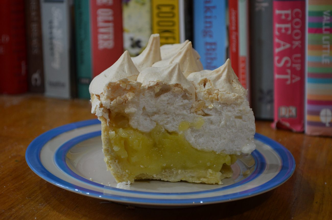 Lemon and lime meringue pie